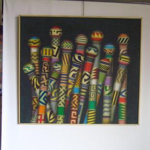 I Protagonisti  olio su tela   80x90   1996