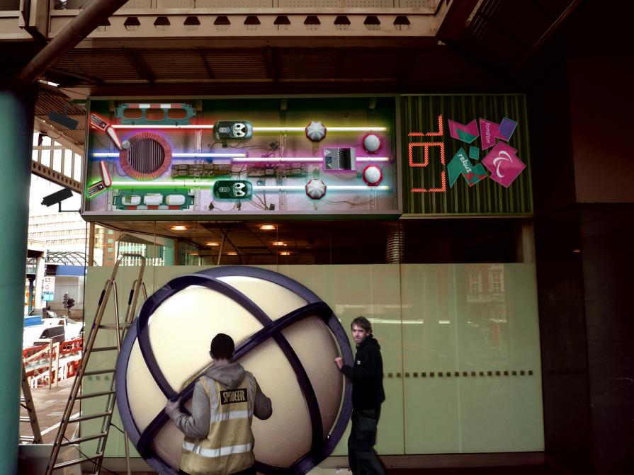 Fucking Global Pinball. Buckingham Palace street.London (UK)