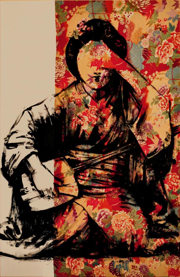 Geisha with shamisen