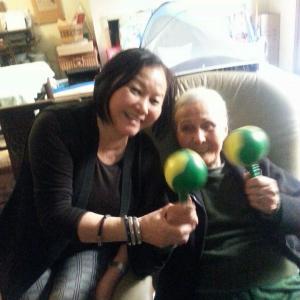 Nancy Ekman and Tung When Er watching the World Cup 