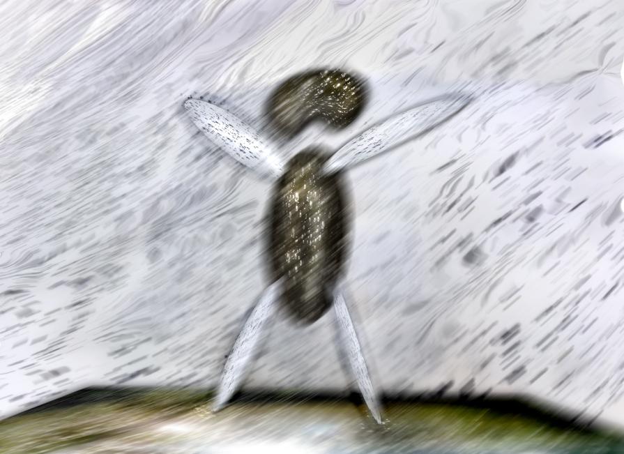 monochromo misto a neve.