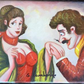Salvo Lombardo - Baciamano - olio su tela - 30 x 20