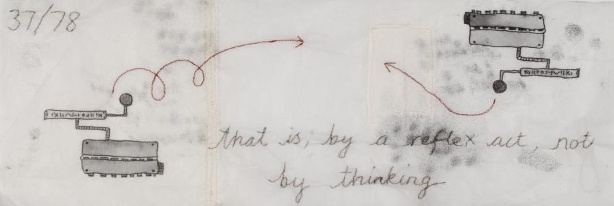 that is, by a reflex act, not by thinking