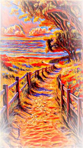 Un sentiero dorato che promette l'infinito ...