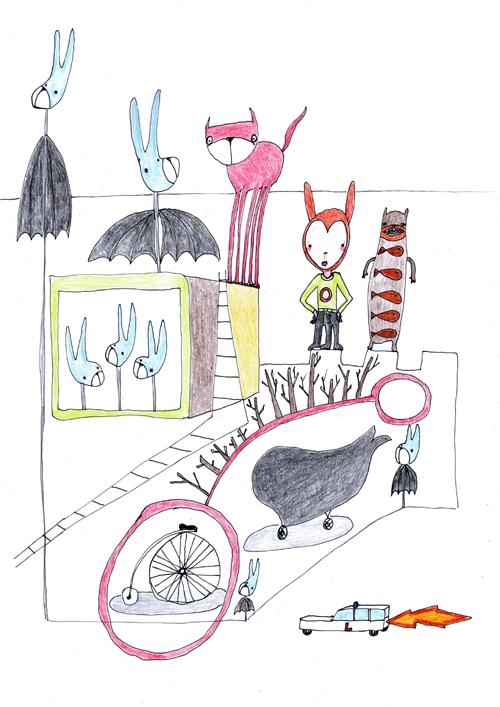 contenitore metaforico, conigli obrellati, ansia, alberi magici, orso mangia pesci rossi, gatto ross