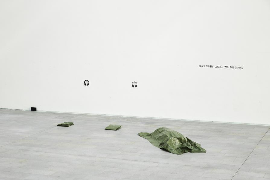 Please cover yourself with this canvas