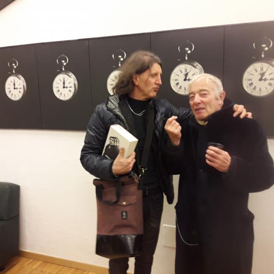 Francesco Lussana con Elio Mariani alla Galleria Clivio Milano Francesco Lussana con Elio Mariani alla Galleria Clivio Milano