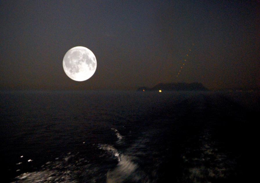 Moonlight on Mediterranean Sea