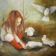 The girl with pigeons