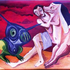 Amars vs Bosch "Umanità putrida" Miniature oil painting