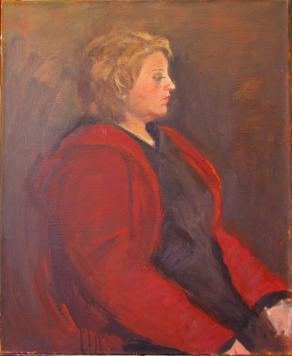 Ragazza con felpa rossa