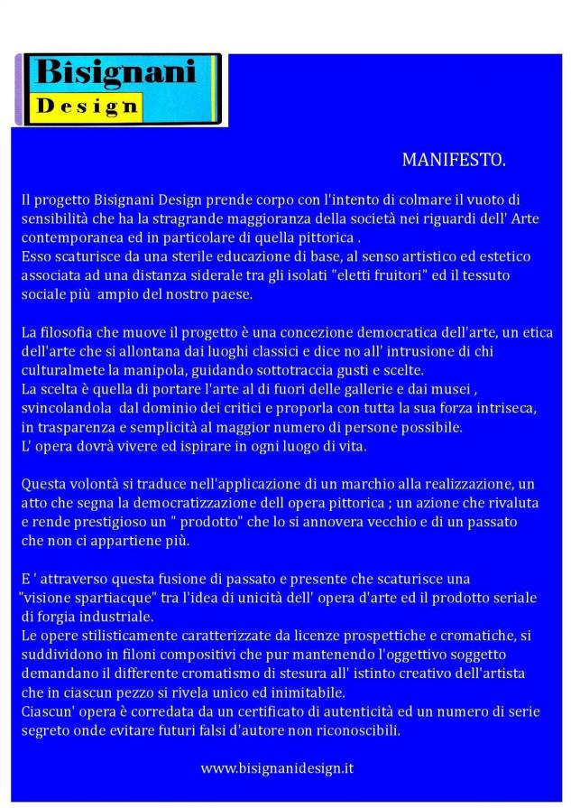 MANIFESTO BISIGNANI DESIGN