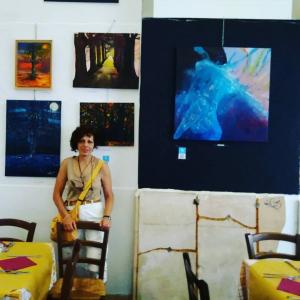 Maristella Angeli, exhibits her paintings at the "Quartino", Macerata