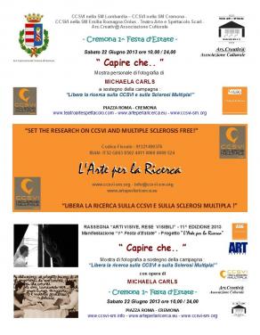 Locandina Mostra personale di Michaela Carls in Piazza Roma Cremona Locandina Mostra personale di Michaela Carls in Piazza Roma Cremona