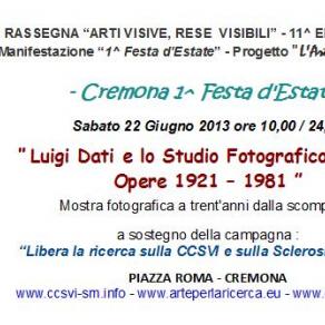 Invito Mostra retrospettiva di Luigi Dati e dello Studio Fotografico Addati in Piazza Roma Cremona Invito Mostra retrospettiva di Luigi Dati e dello Studio Fotografico Addati in Piazza Roma Cremona