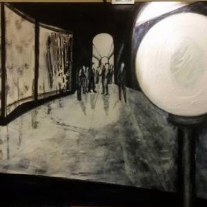 Passeggiata in Galleria - particolare del lampione con specchio inserito - specchio dell'anima Passeggiata in Galleria - particolare del lampione con specchio inserito - specchio dell'anima