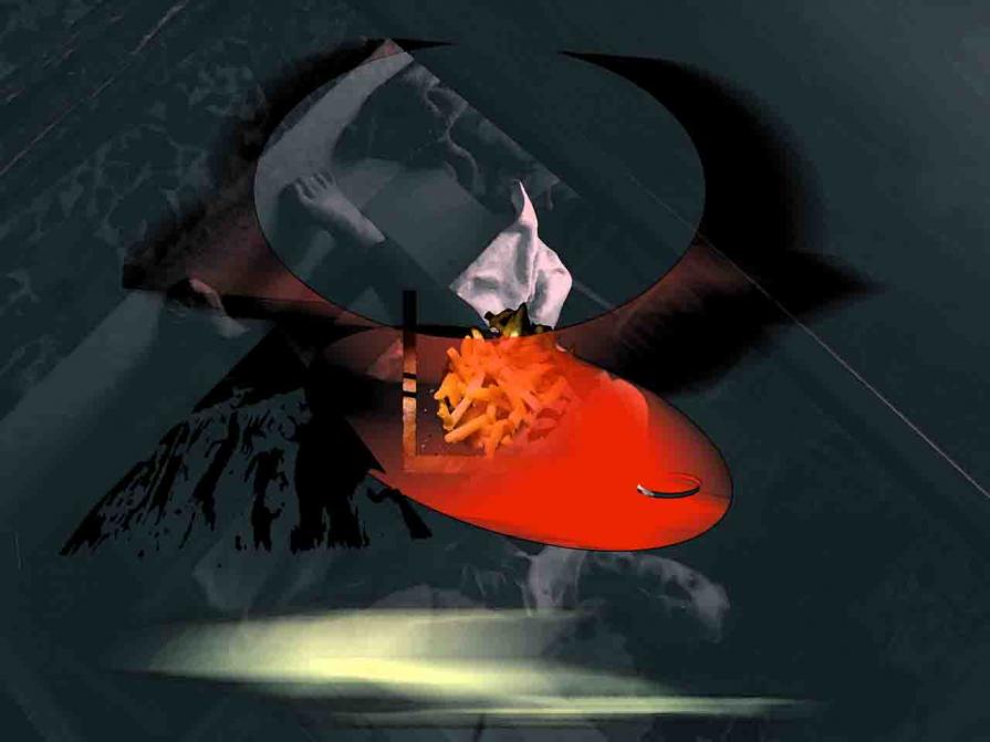 Pesci rossi con patatine fritte 