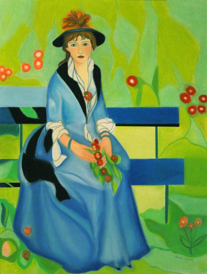 Figura femminile in abito azzurro Figura femminile in abito azzurro