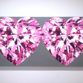 Two Pink Heart Diamonds