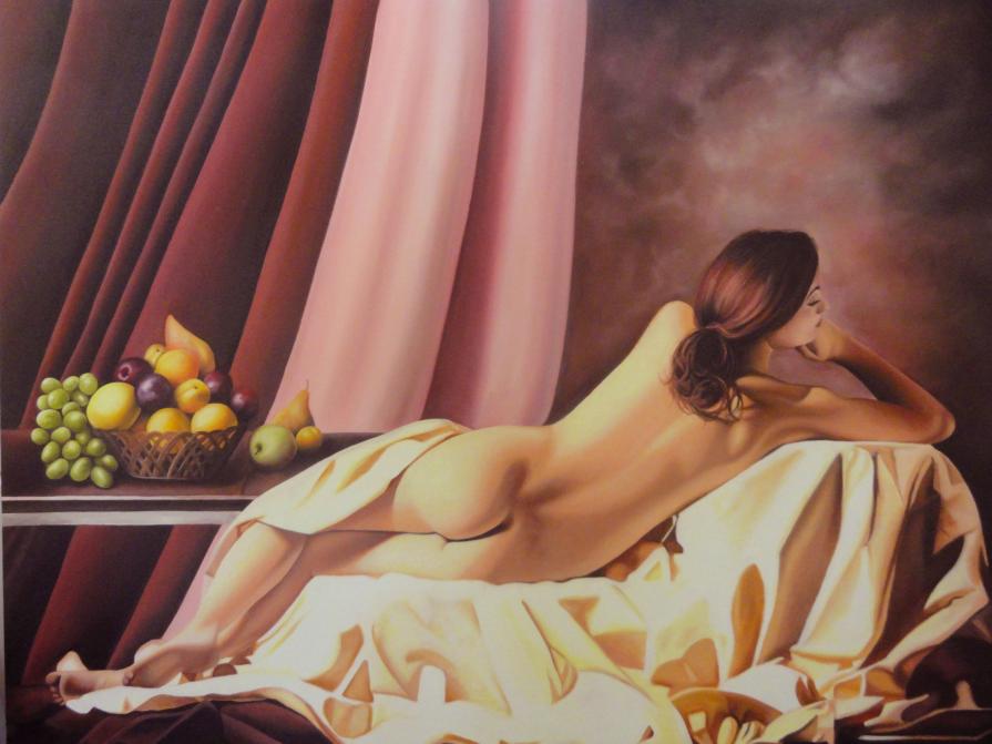 nudo con natura morta