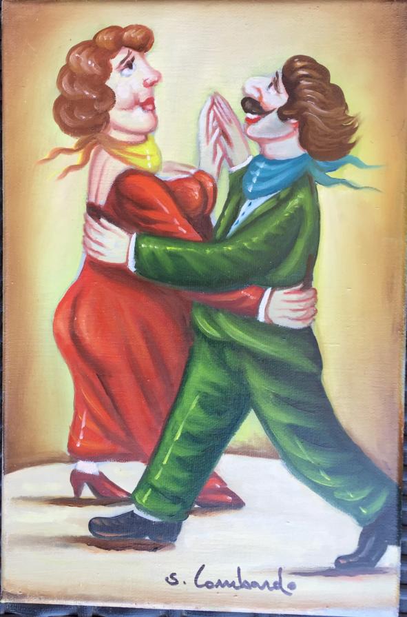 Salvo Lombardo - Ballerini - olio su tela - 20 x 30