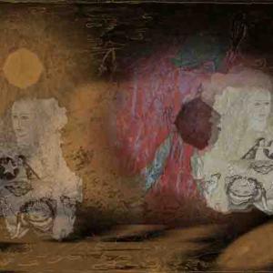 Images of hope - background painted with music symbol Images of hope - background painted with music symbol