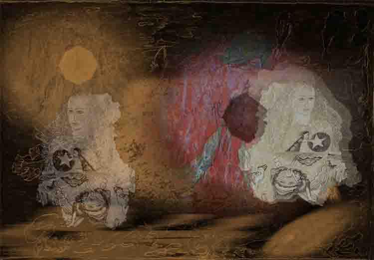 Images of hope - background painted with music symbol