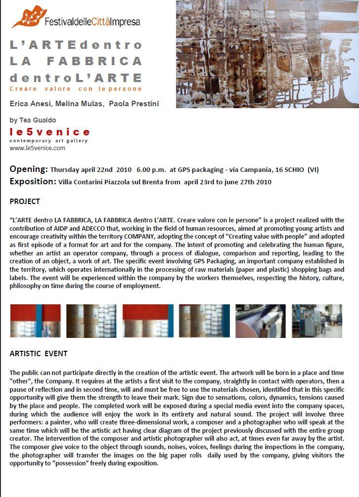 L'ARTE DENTRO LA FABBRICA - LA FABBRICA DELL'ARTE L'ARTE DENTRO LA FABBRICA - LA FABBRICA DELL'ARTE