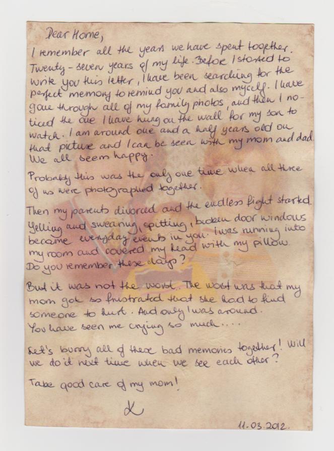 Letter to Home Letter to Home