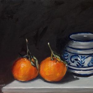 mandarini olio su tela 30 x 24 cm