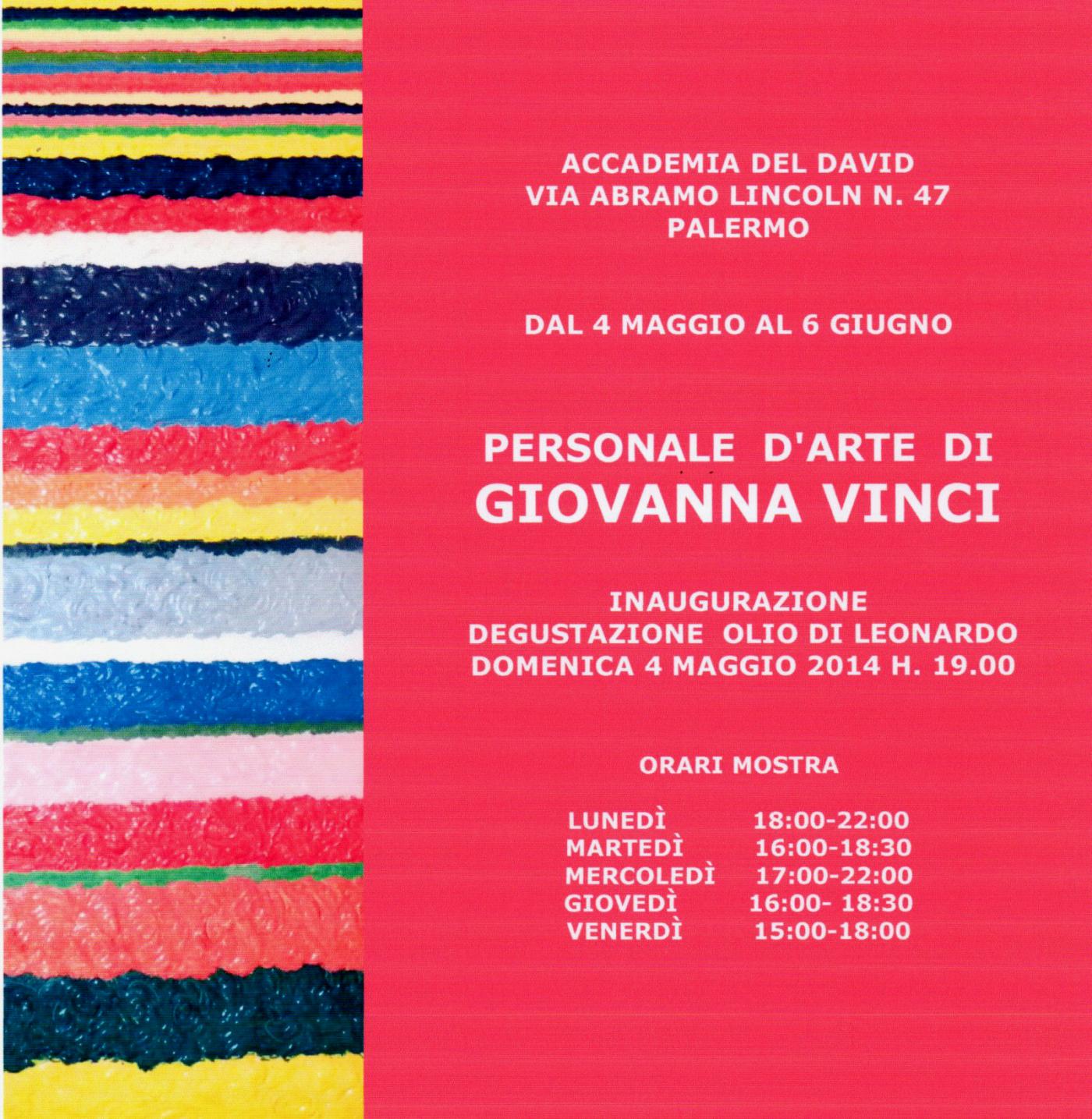 Personale d'arte di Giovanna Vinci