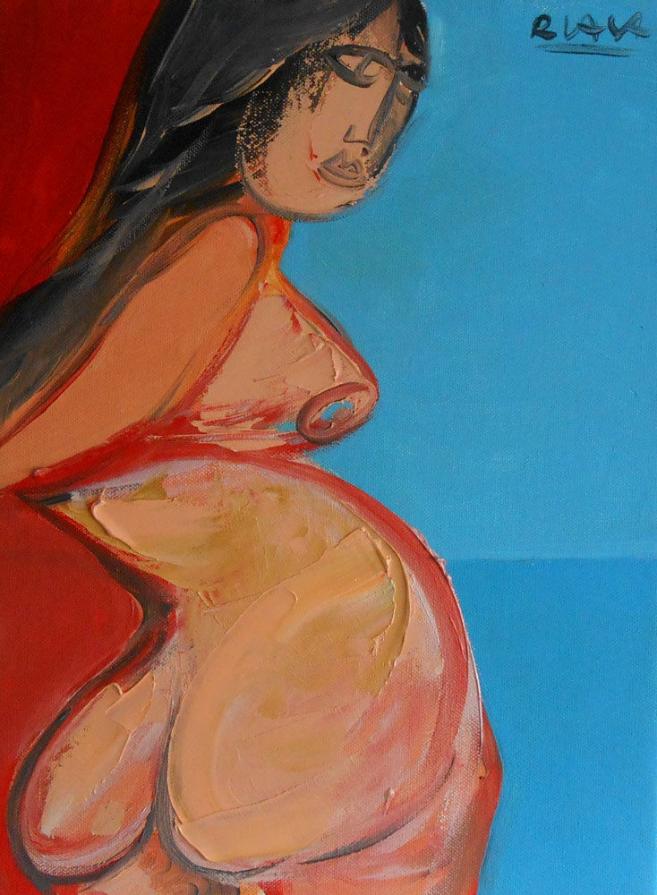 Roman Lasa (Polonia) - Nude - olio tela - 30 x 40