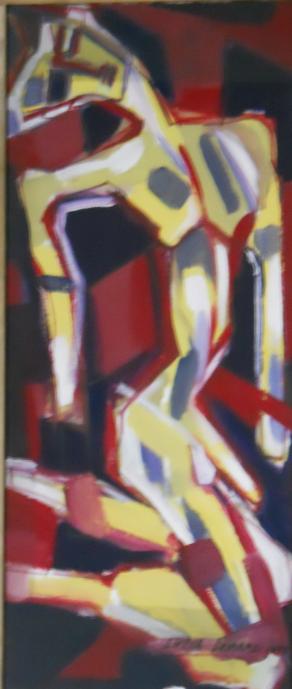 Nudo d'uomo in campo viola