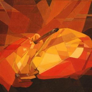 Due pere, olio su tela, 26x37 cm