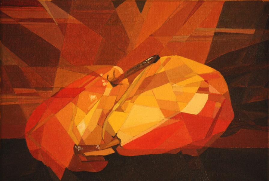 Due pere, olio su tela, 26x37 cm