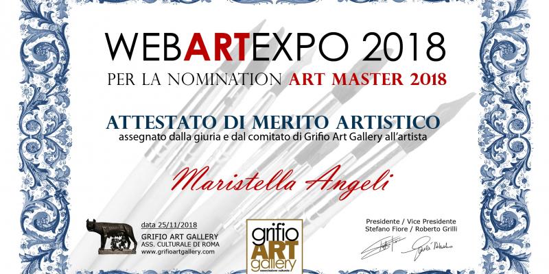 Maristella Angeli, riceve l’Attestato di Merito Artistico alla Webartexpo