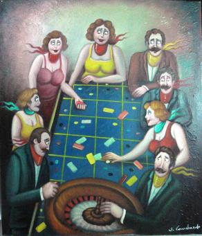 Salvo Lombardo - Roulette - olio su tela - 60 x 70