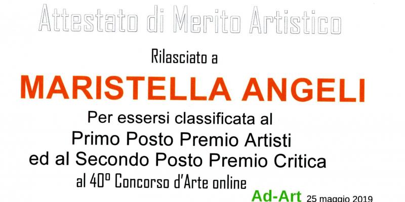 Attestato di Merito Artistico a Maristella Angeli