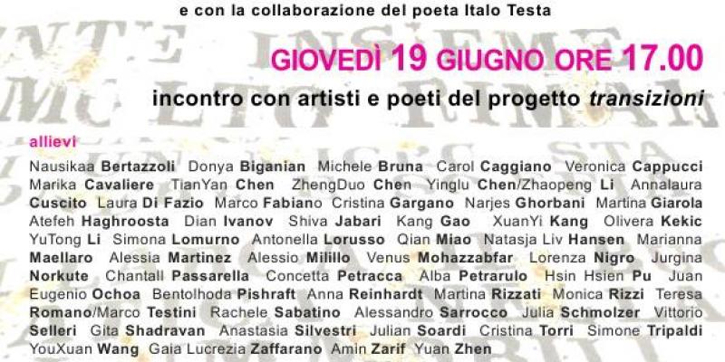 transizioni arte_poesia 2014. contaminazioni reciproche transizioni arte_poesia 2014. contaminazioni reciproche