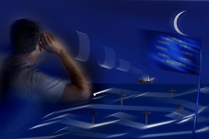 l'uomo che ascoltava le voci dalle barche. l'uomo che ascoltava le voci dalle barche.