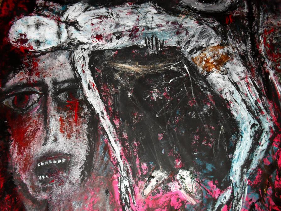 -Voices of the prisoners,victims of torture-Acryl auf Tuch,150 x 150 cm