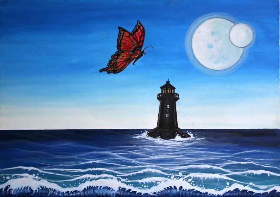 la luna e il faro