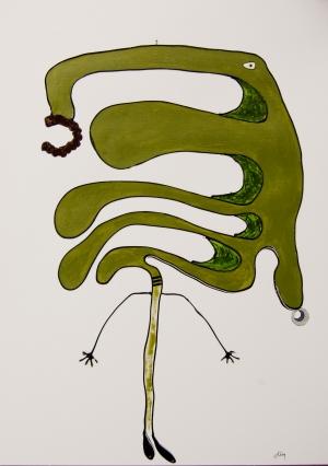 Mr olive oil mixed media on paper cm 70 x 50 2012