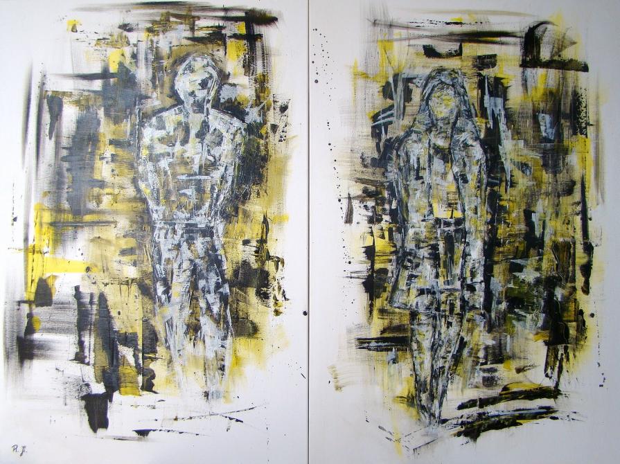 Man and Woman on the Street Man and Woman on the Street