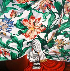 Still life with tropical landscape