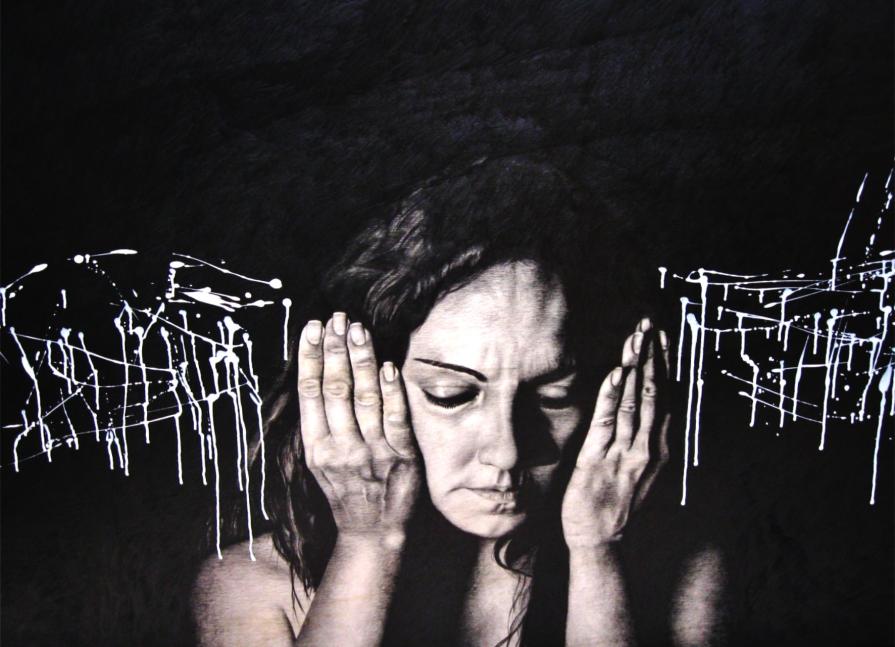 I Don't feel grafite e acrilico su tavola