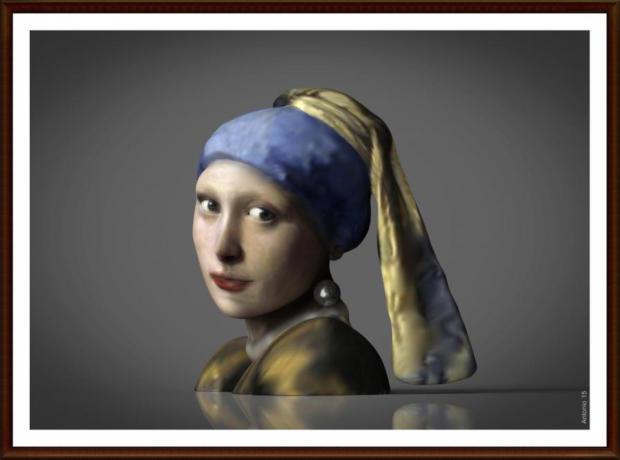 Ragazza con orecchino in 3D