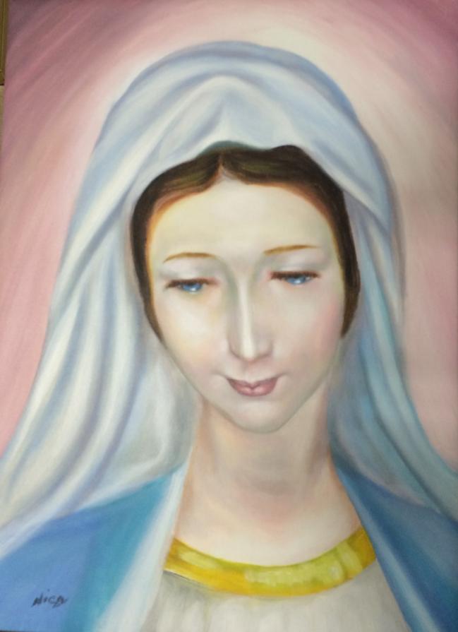 Nicola Carnevale (Italia) - Madonna - olio su tela - 40 x 55